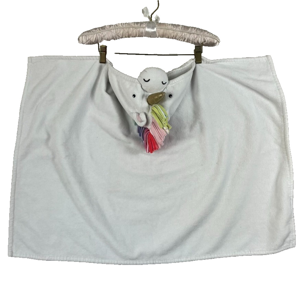 Pottery Barn Kids Critter Plush Hooded Towel Unicorn Colorful Pastel 23 x 34 in